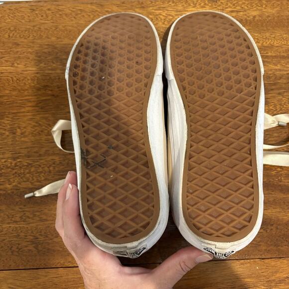 Vans Old Skool Shoes Women 9.5 Ballet Pink Champagne Satin Ribbon Laces Skate - Picture 9 of 10